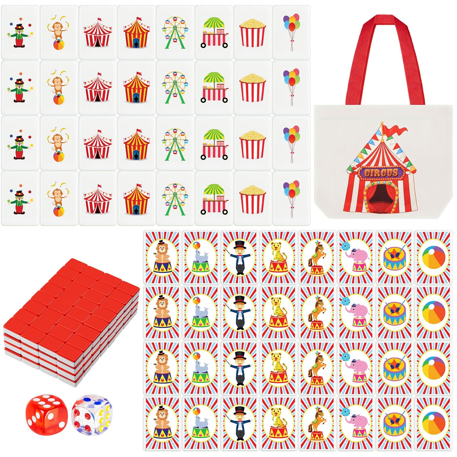 Hollowfly 2 Player Mahjong Block Set Storage Bags 65 Tiles 30 Mm Carnival