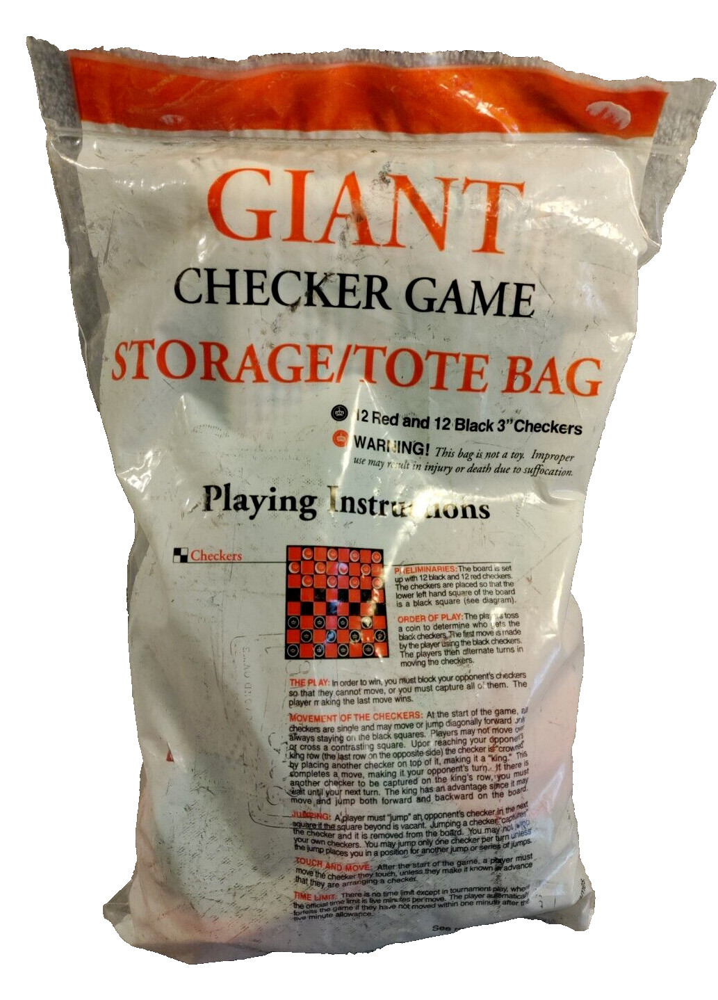Giant Branded Checker Game Outside or Floor – Storage/Tote Bag Included Preowne