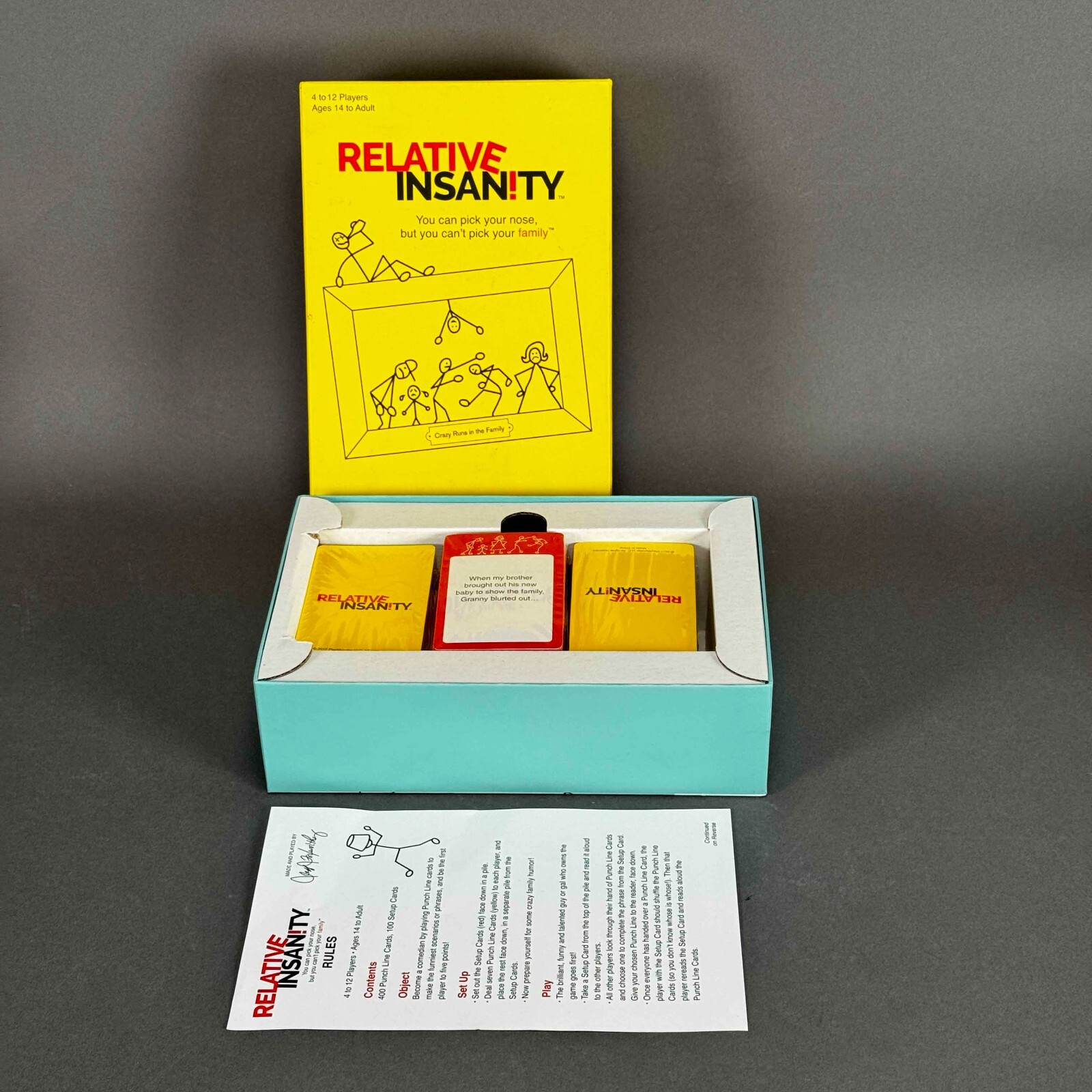Open Box w/ Sealed Cards Relative Insanity Family Game Play Monster Foxworthy