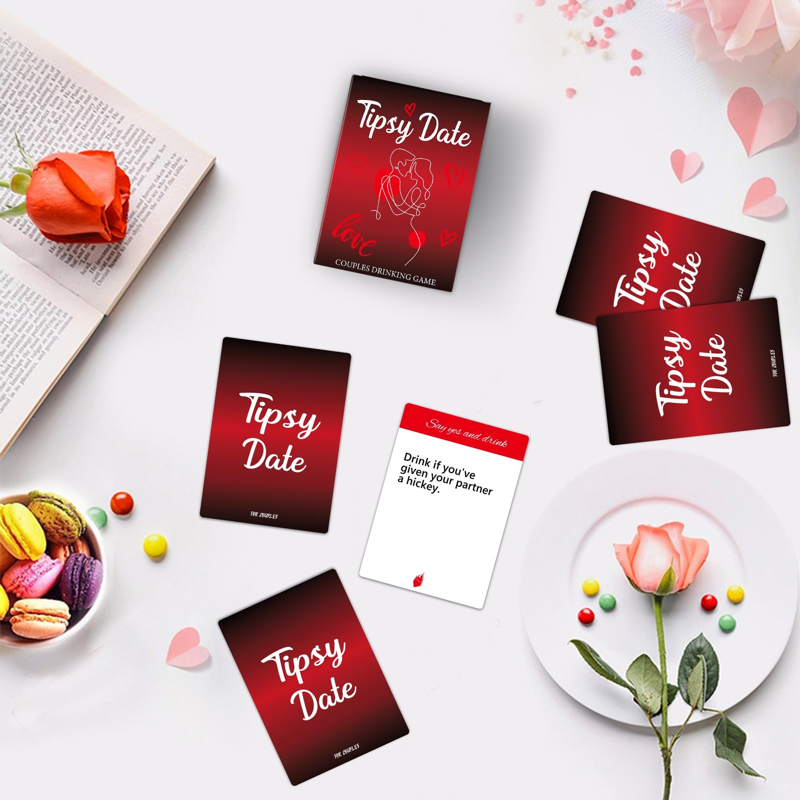 Tipsy Date Couples Games for Adults,Drinking Game 3.5 x 2.5 x 0.5 inches