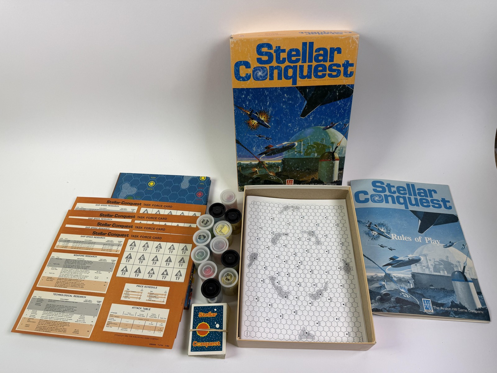 Vintage 1984 Avalon Hill Stellar Conquest Board Game Space Strategy USA Bookcase