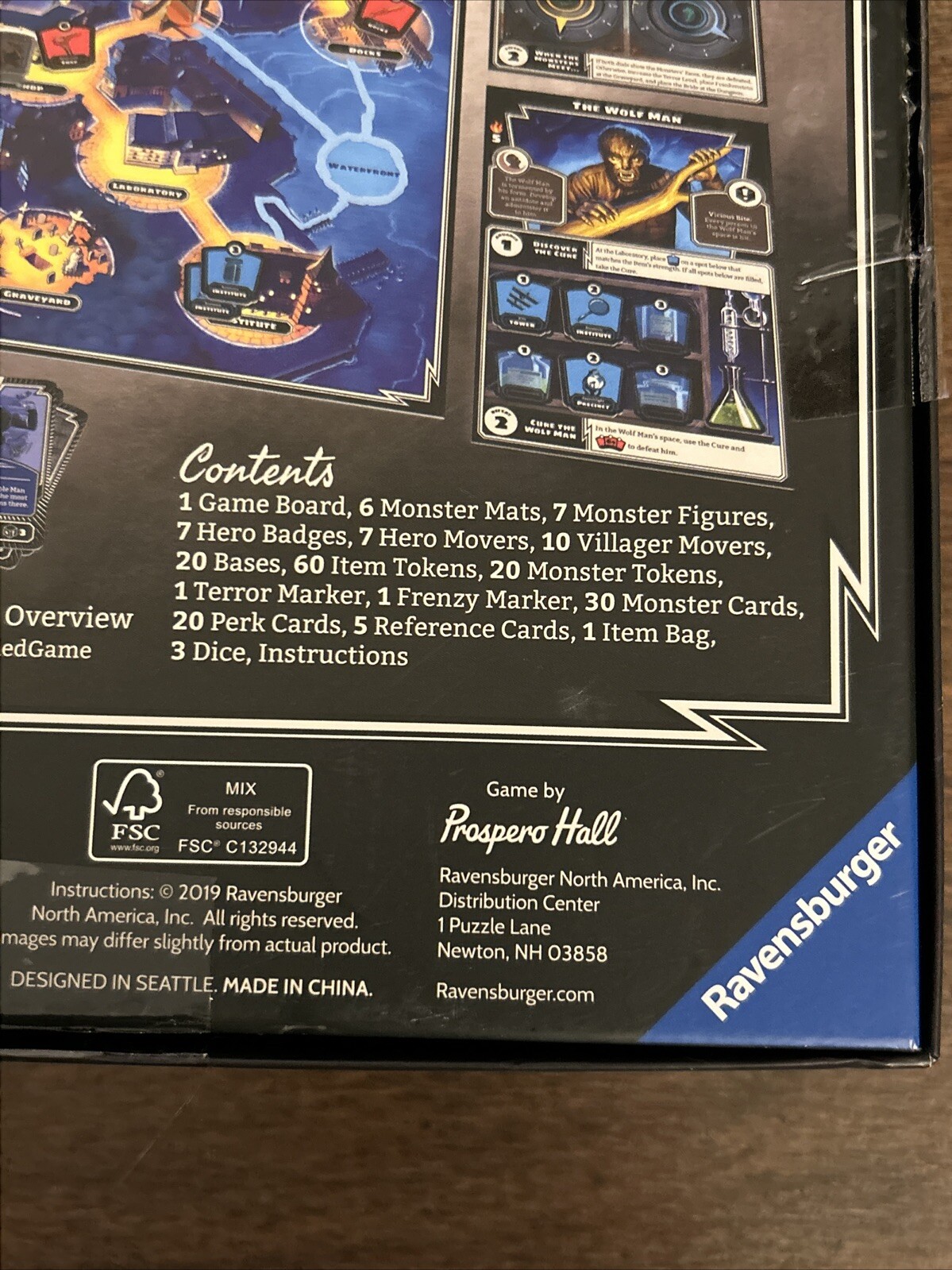 Universal Studios HORRIFIED Monsters Strategy Board Game Ravensburger Complete