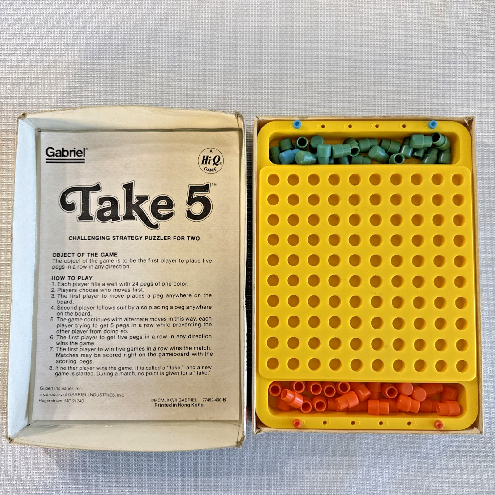 Vintage Take 5 Strategy Peg Game (1977, Gabriel) Complete