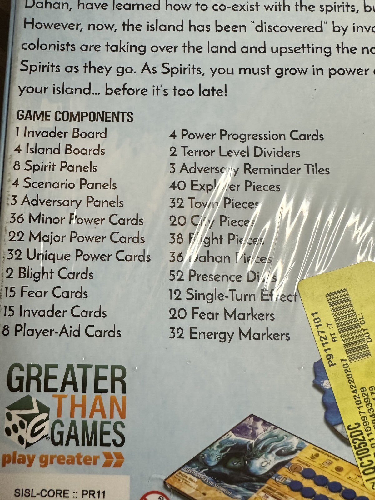 Spirit Island Base Core Board Game Greater Than Games (1-4 Players) New Sealed