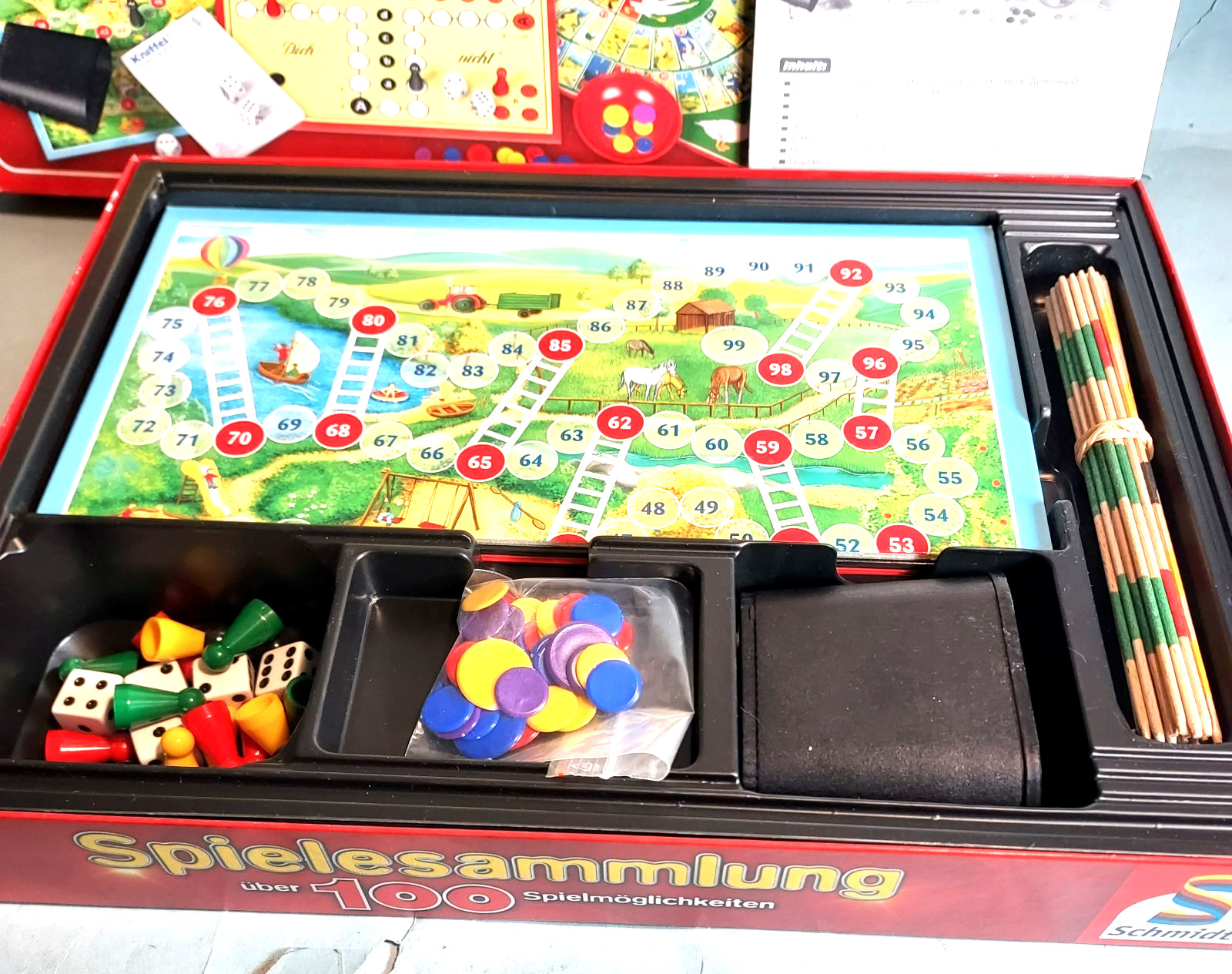 Vintage Spielesammlung Game Box Complete Multiple Games Schmidt New Unused 1972