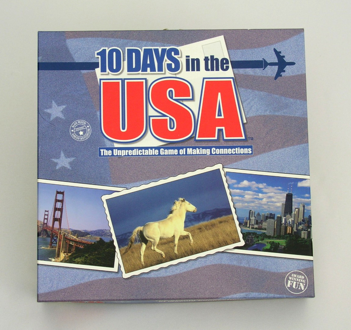 10 DAYS IN THE USA BOARD GAME OUT OF THE BOX 2-4 PLAYERS AGES 10 TO ADULT