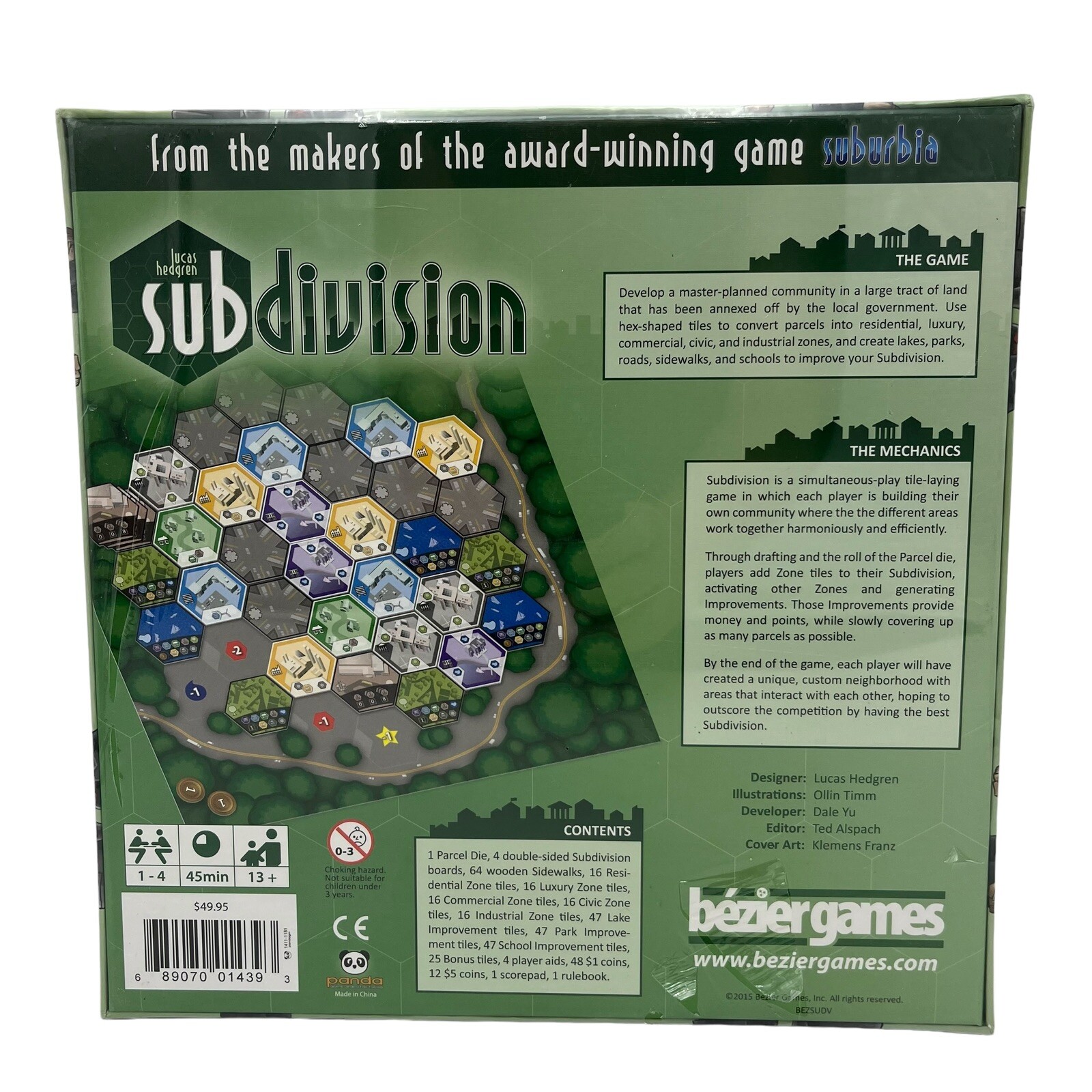 Lucas Hedgren Subdivision Board Game Family Friends 13 + Bezier Games NEW