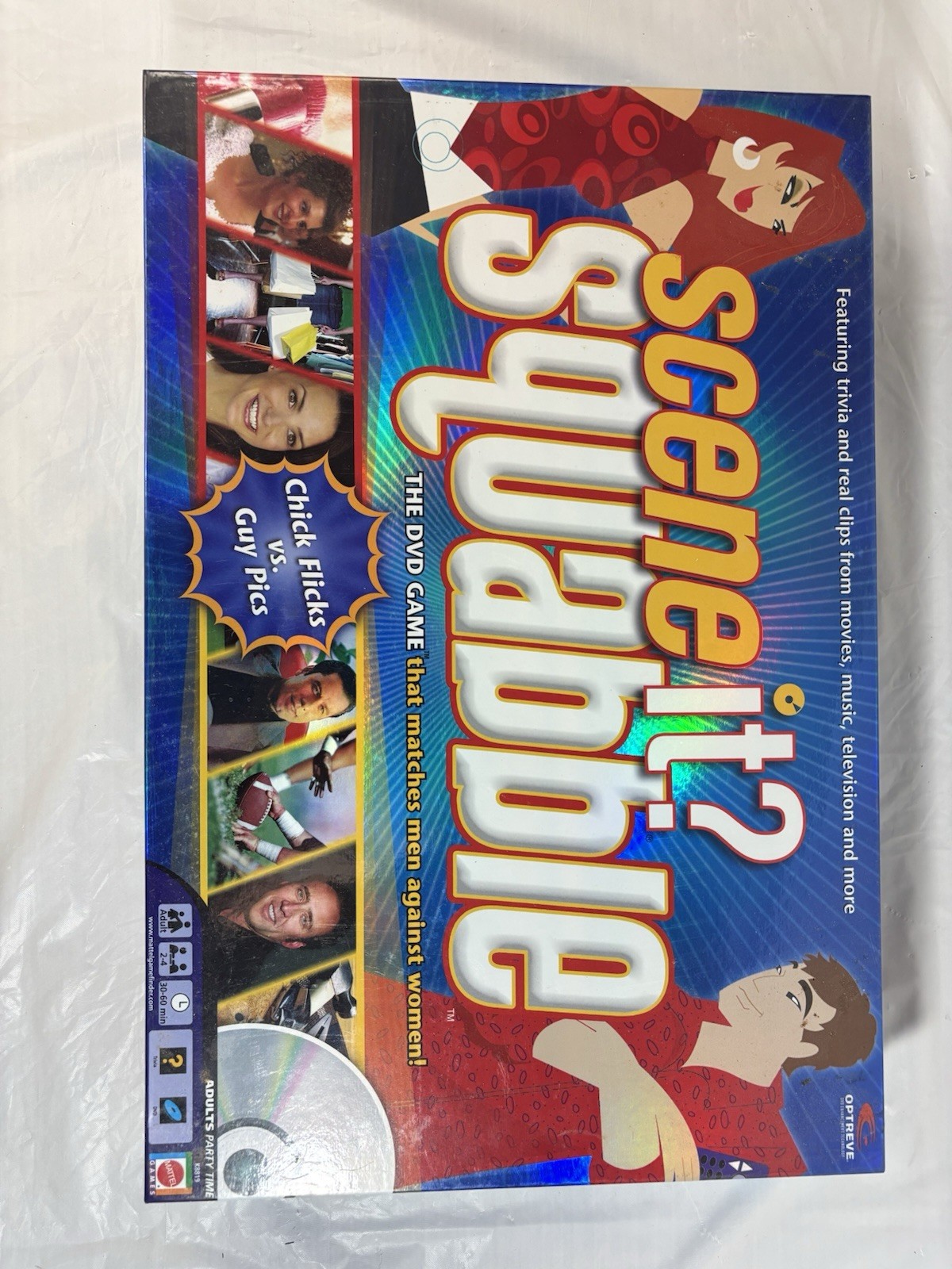 Scene It Squabble DVD Board Game Movie Trivia Mattel 2006 Complete