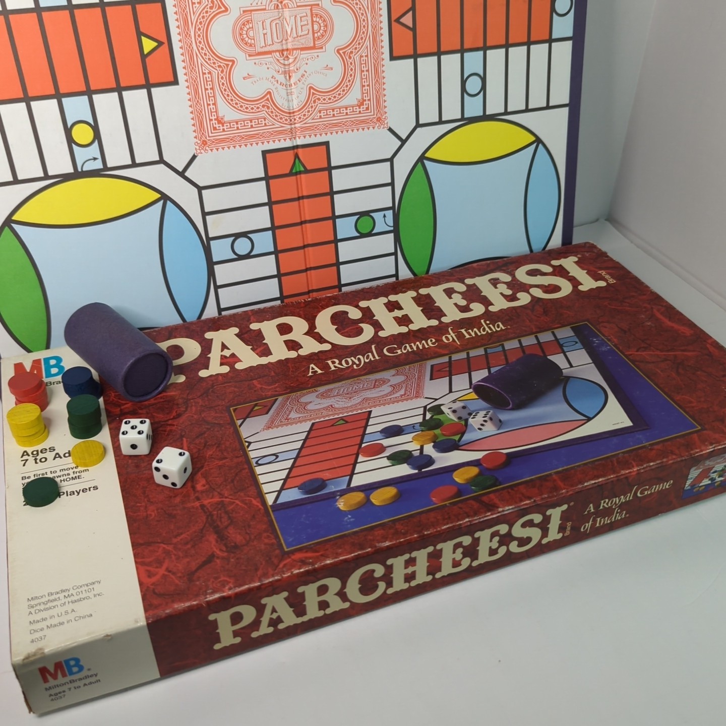 Vintage Parcheesi Board Game 1989 Milton Bradley + Extra Wooden Game Pieces
