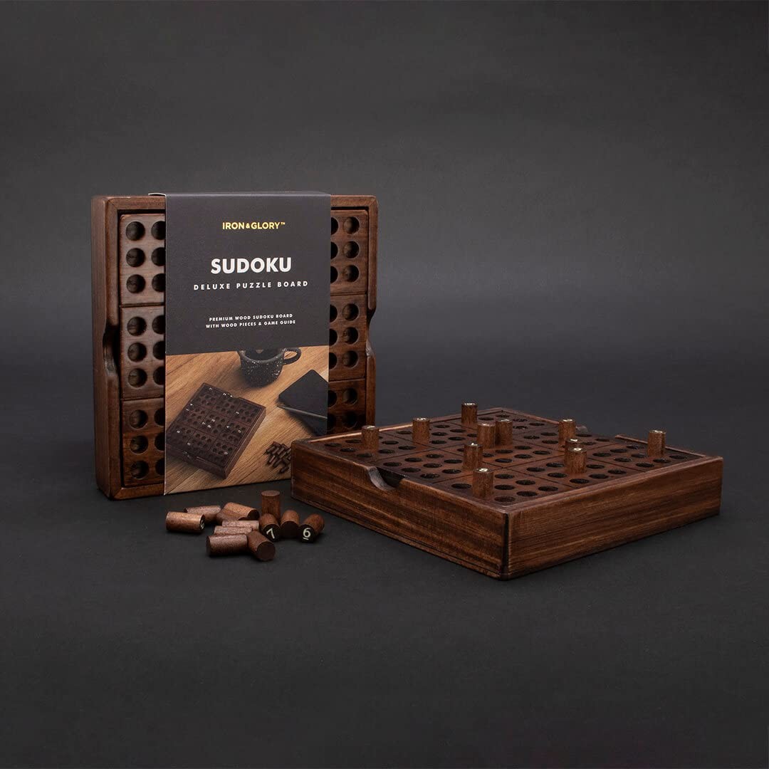 Iron & Glory Wooden Sudoku Board Game – Wooden Sudoku Puzzle – Brain Teaser Game