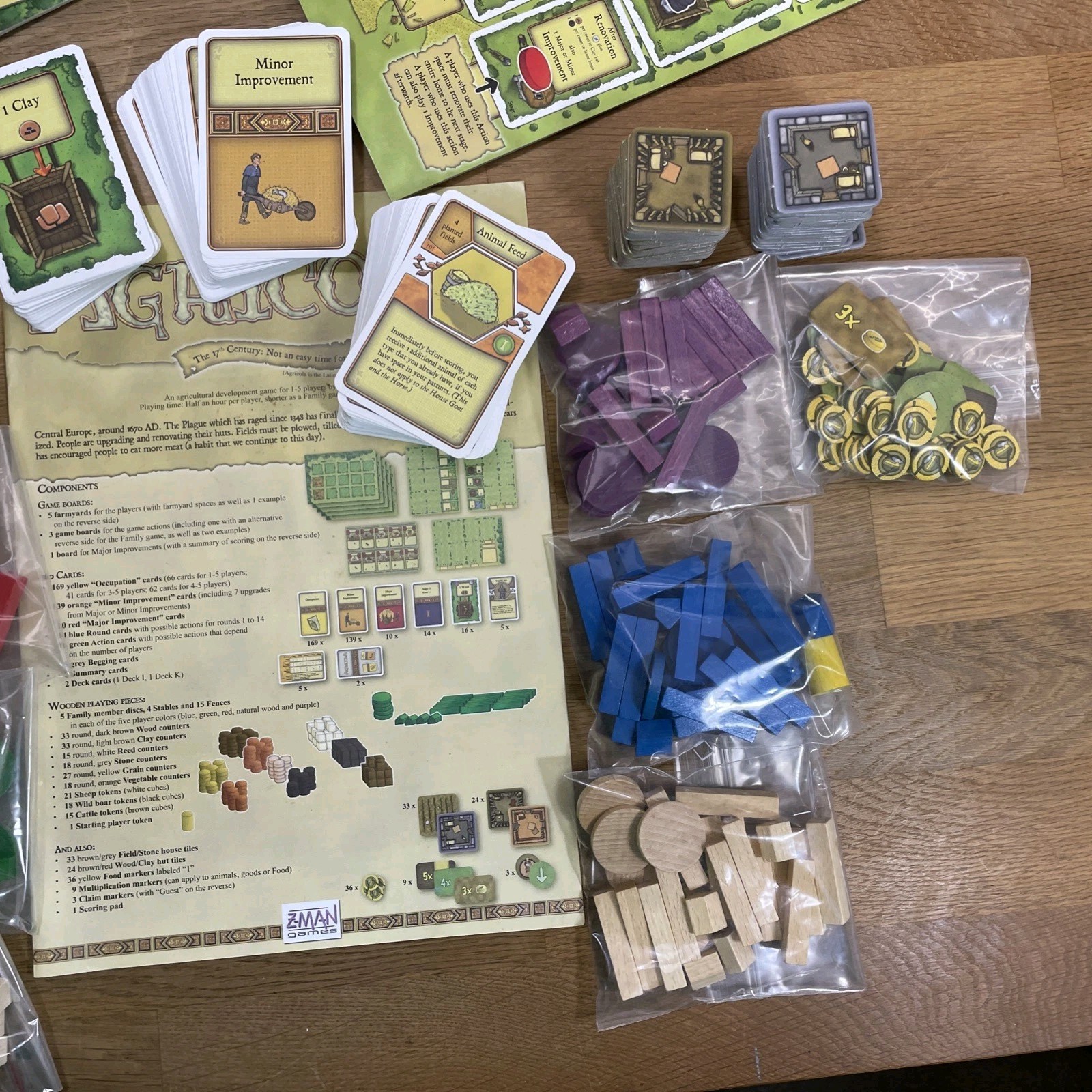 Agricola Board Game Uwe Rosenberg 2016 Mayfair Games w/ Wooden Animals near comp