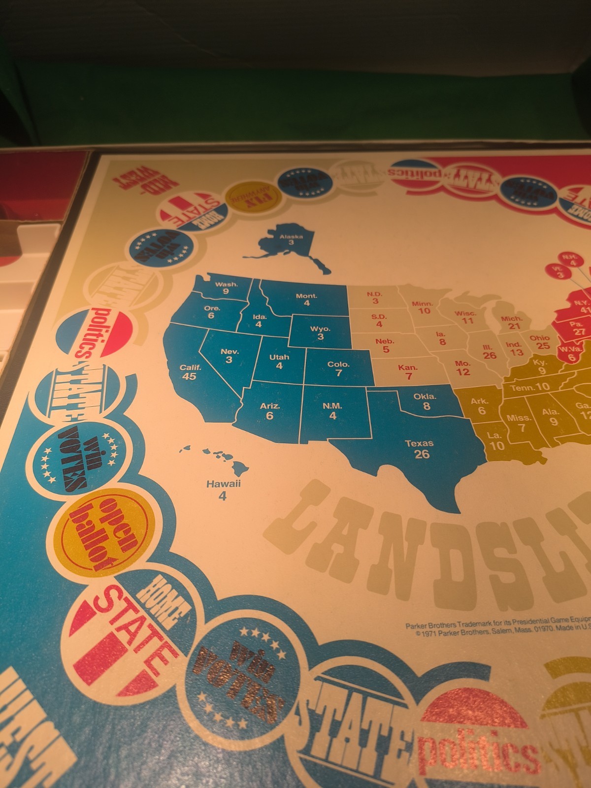 Landslide Parker Brothers Game Power Politics Board Game 1971 Complete Vintage