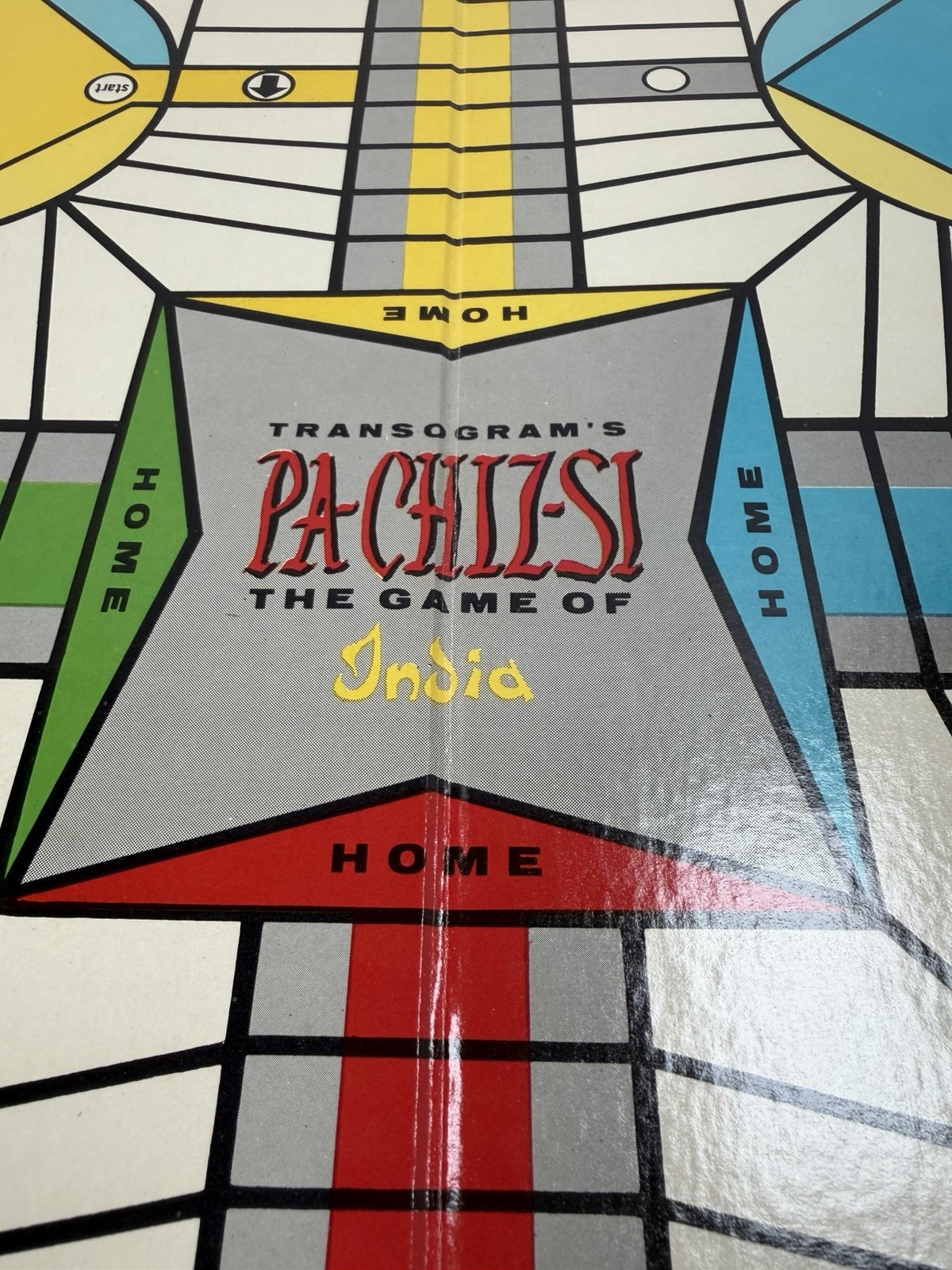 PACHISI Board Game Tiger Cover Classic Game of India Vtg PARCHEESI Complete