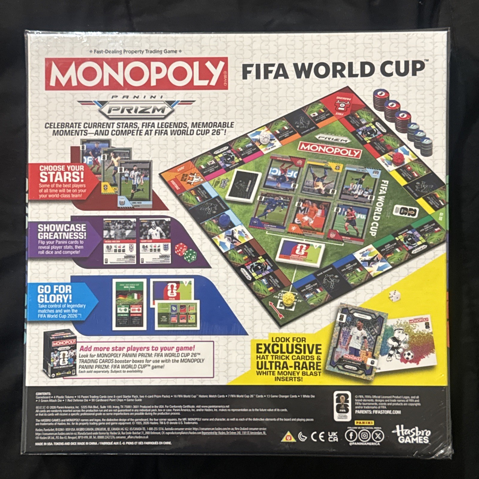 Monopoly Panini Prizm FIFA World Cup Board Game Includes 1 Starter & 2 Prizm Pk