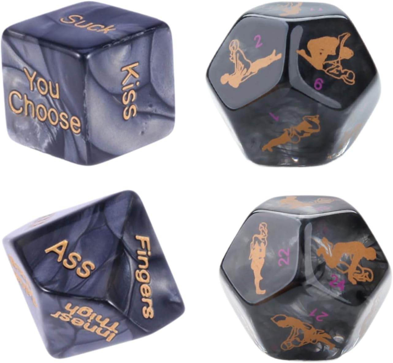 Luxury 12-Sided Dice for Couples – Ignite Passion with 60 Romantic Actions