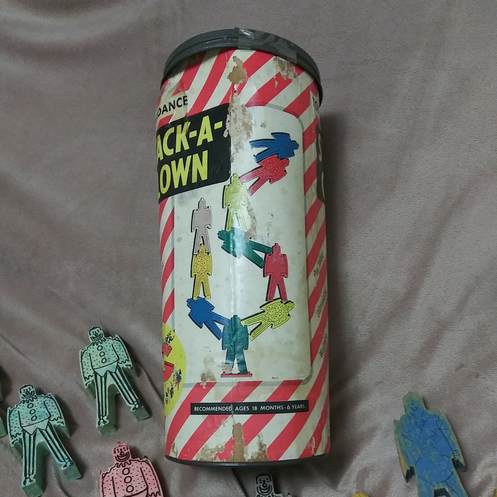 Very RARE Vtge. Stack-A-Clown Tot Guidance Game #4204 in round Orig. Box