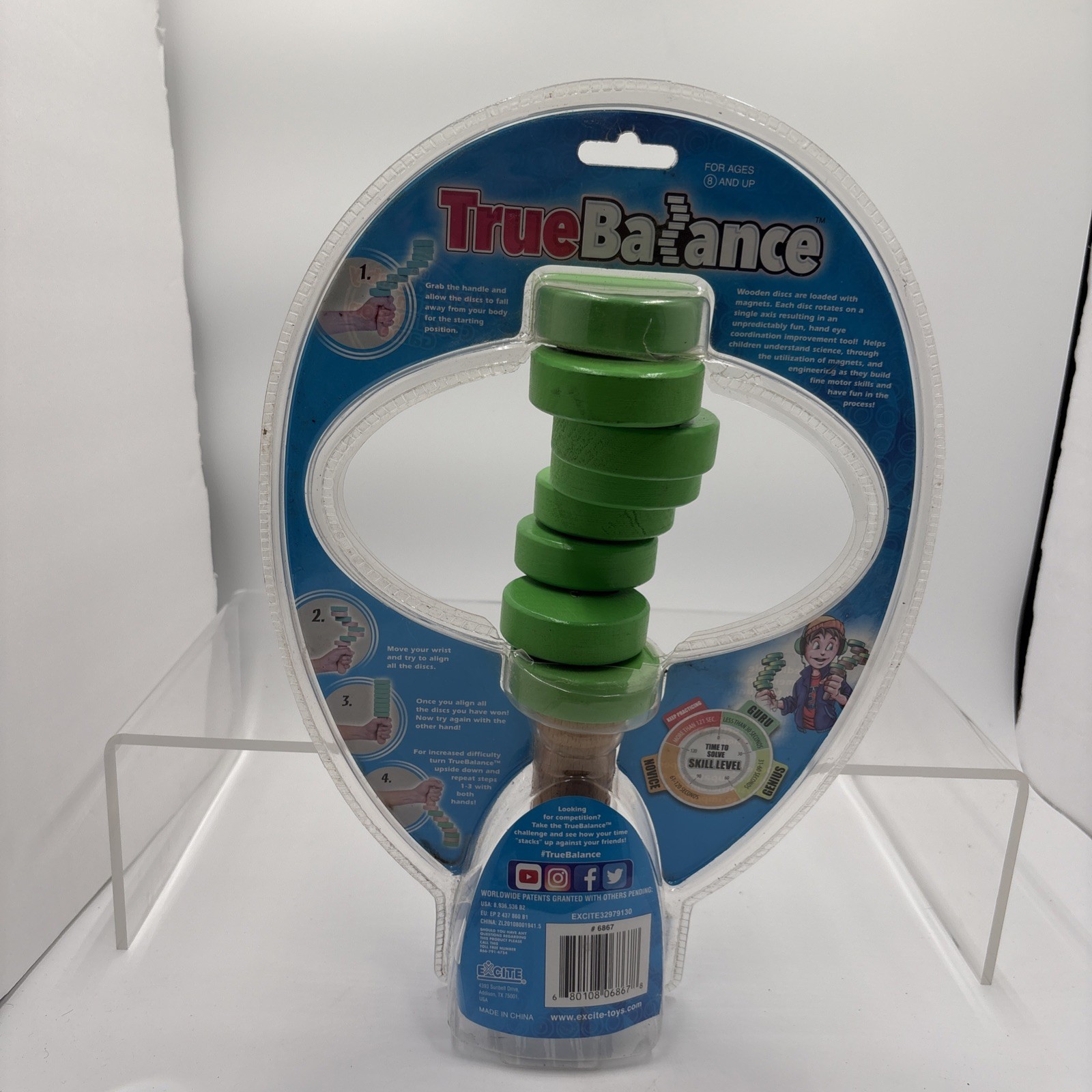 Green Wood True Balance Wooden STEM Toy Game Coordination Discs Motor Skills