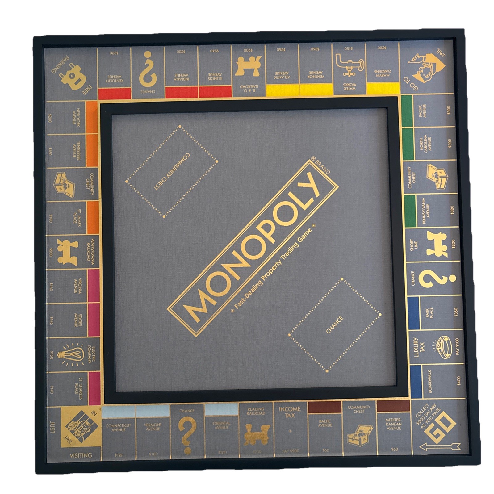 Monopoly Luxury Edition Wooden Board Game Navy Blue Gold Foil WS Game Company