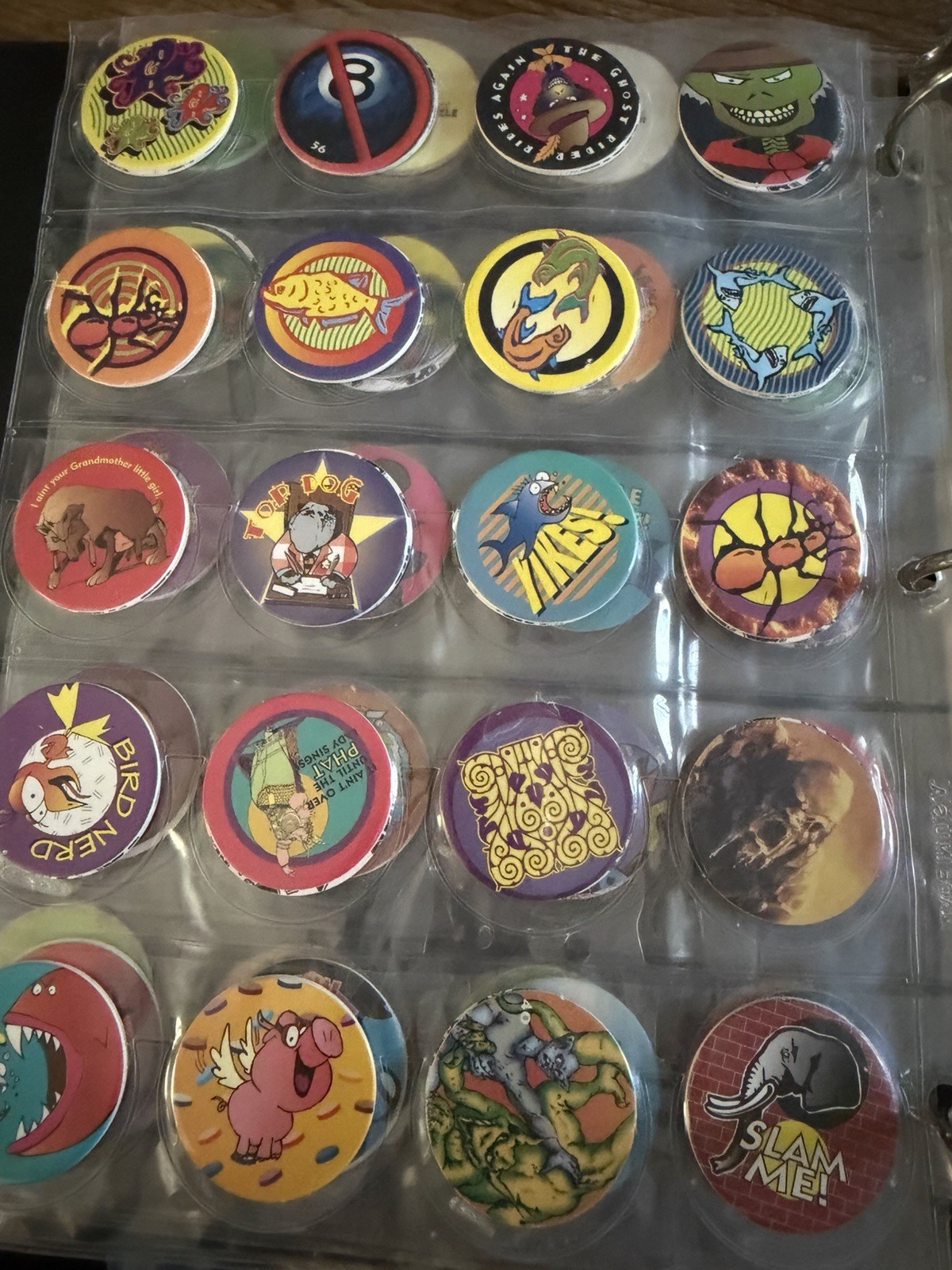 1990s Original 299 POGS & 10 Slammers/Game Boards/Notebook/Plastic storage box