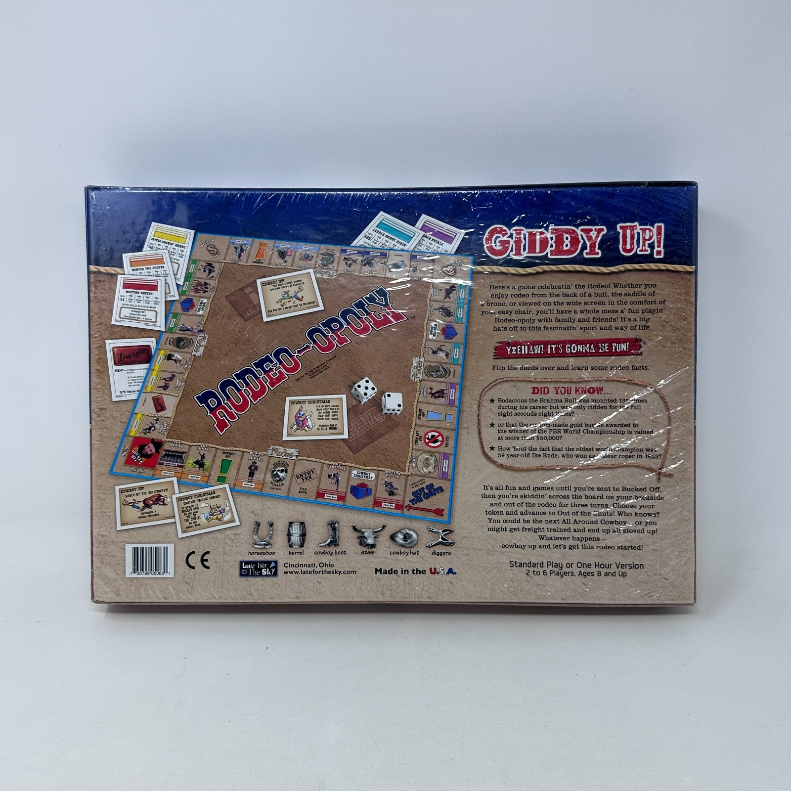 Late For The Sky Rodeo Opoly Family Board Game Standard Play 2-6 Players SEALED
