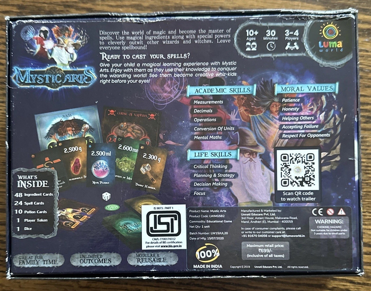 Luma World MYSTIC ARTS Strategy Card Game Educational Rare India Import 2019 CIB