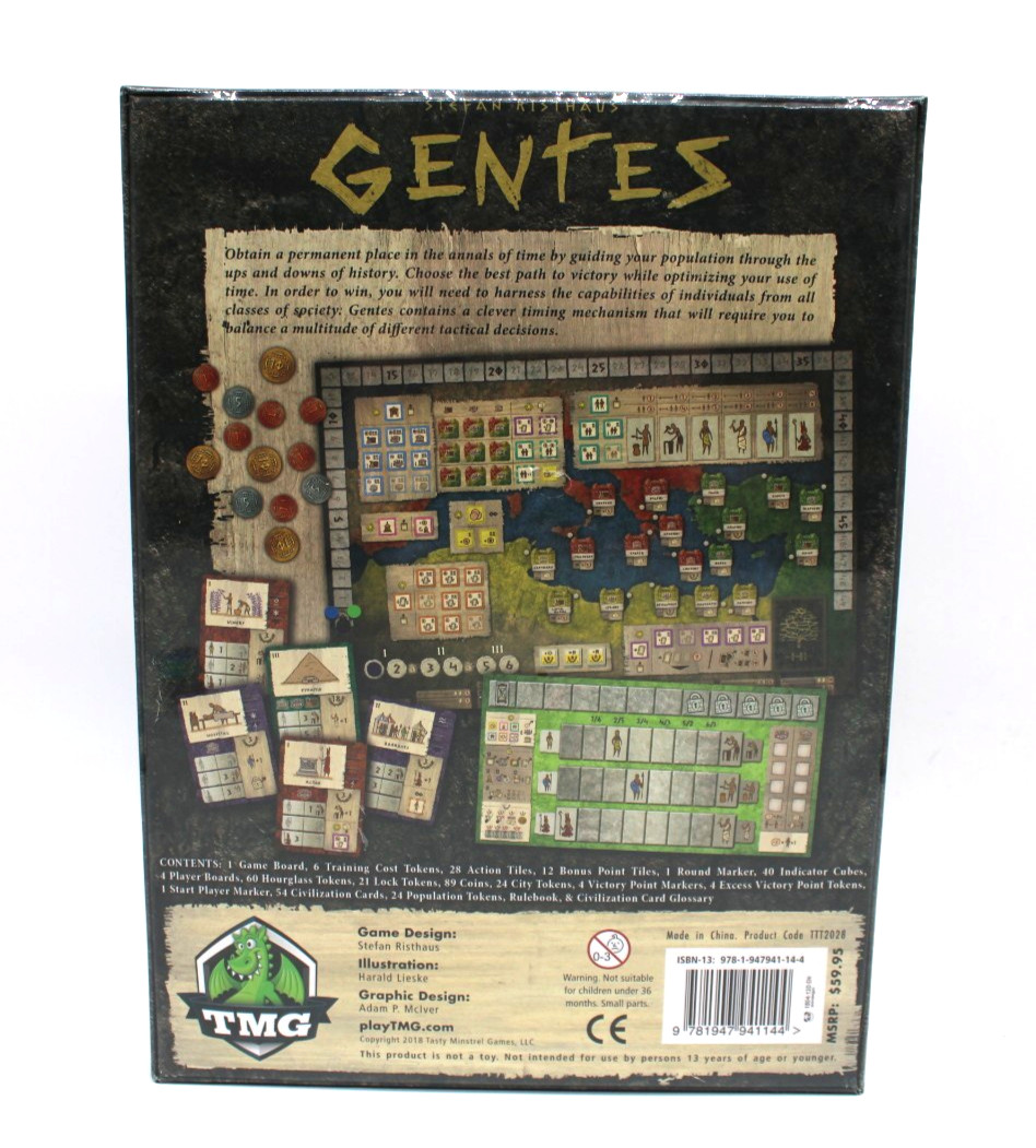 Gentes Board Game Tasty Minstrel Games Factory Sealed