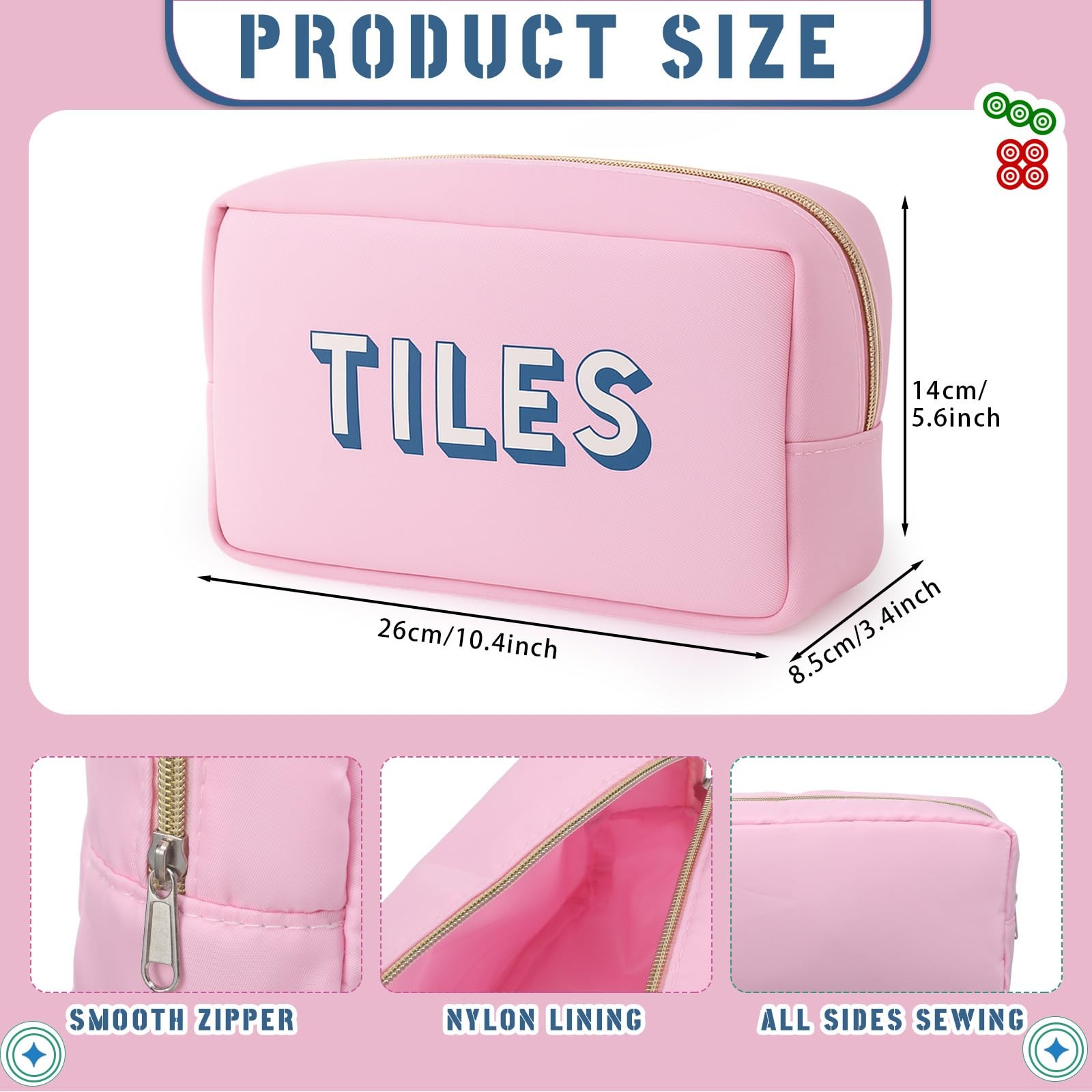 Empty Mahjong Bag Thickened American Mahjong Tiles Bag with Zipper Storage Po…