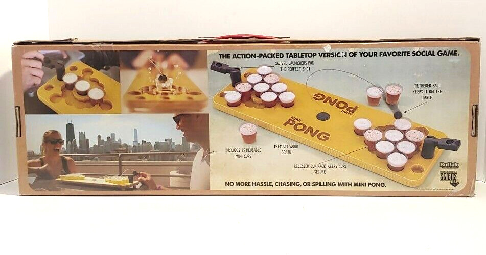 Portable Mini Beer Pong – Adult Drinking Party Game – NEW in Opened Box