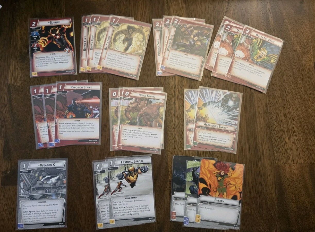 Marvel Champions Wolverine Hero Pack Expansion Used INCOMPLETE SET MISSING CARDS