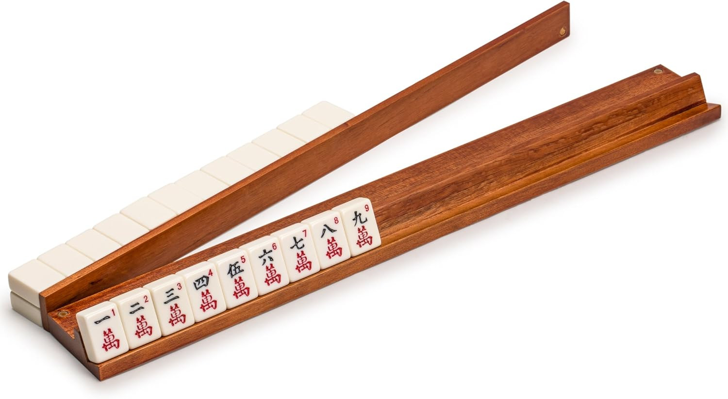 Classic Chestnut Color Wooden Mahjong Game Racks