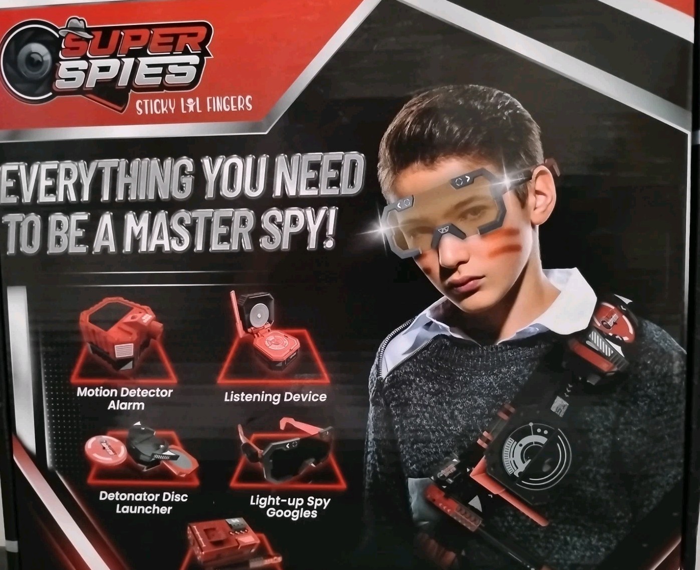 STICKY LIL FINGERS SuperSpies Secret Agent Spymaster Kit Open Box