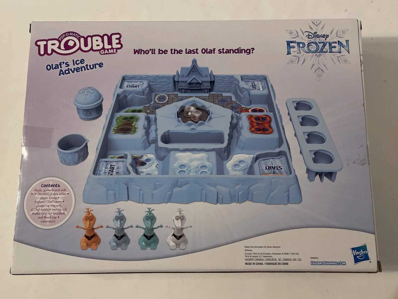 Trouble Game – Disney/Frozen Olaf’s Ice Adventure by Hasbro – 2018 Ed – Ages 5+