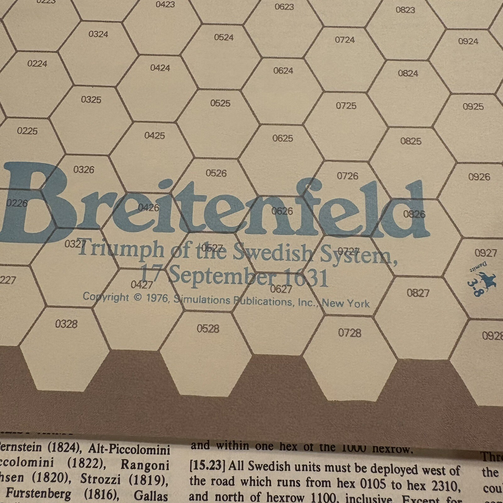 SPI 1976 Breitenfeld Triumph Swedish System Reg:Exclusive Strategy & Tactics #55