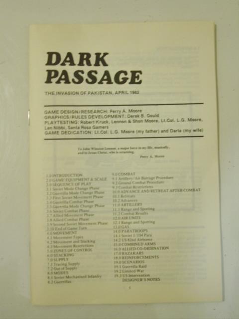 Swedish Game Prod – DARK PASSAGE – The Invasion of Pakistan Game (UNP) EX