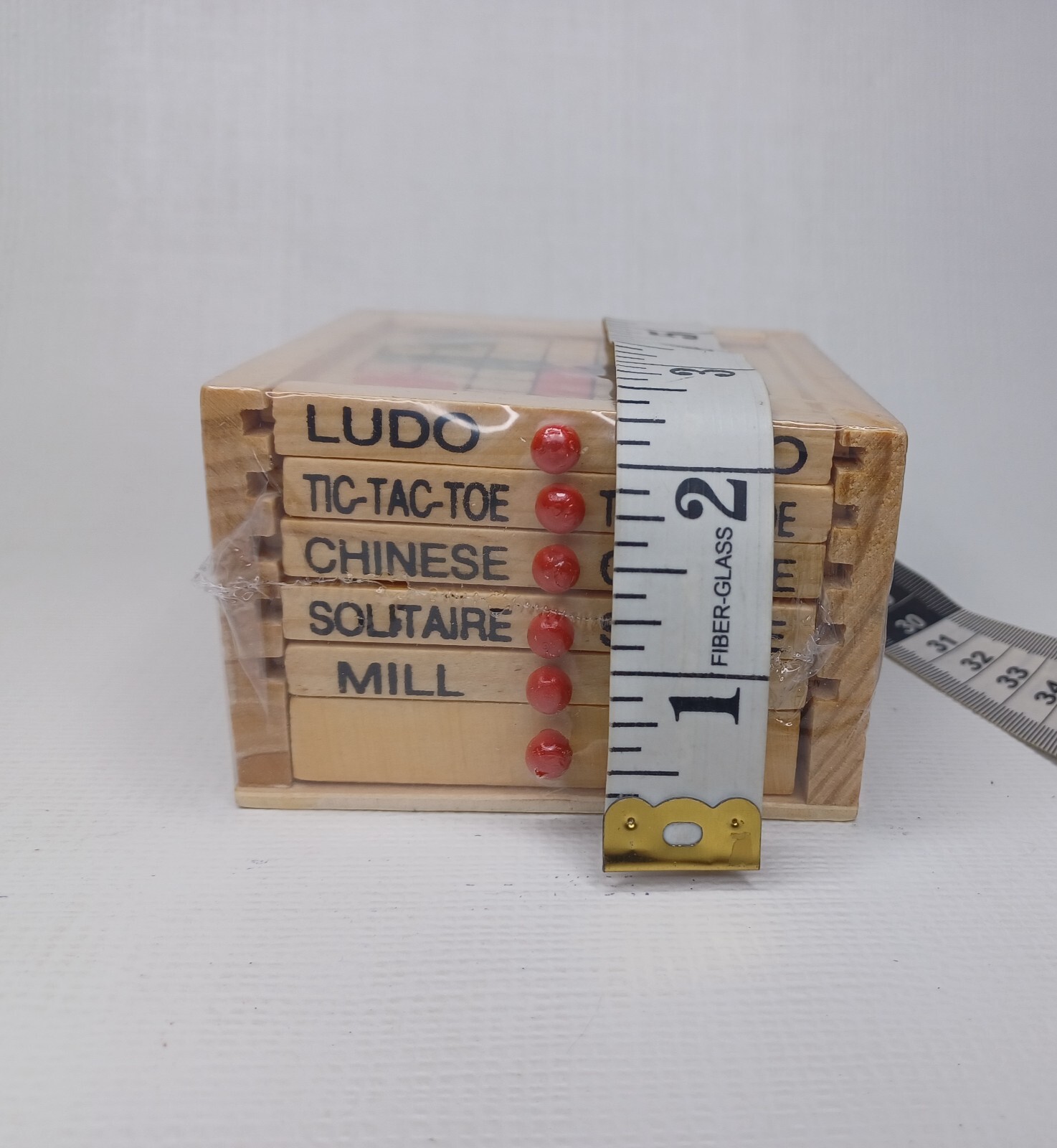 Wooden Game Cube 5 Games Chinese Checkers Solitaire Ludo Mill Tic Tac Toe