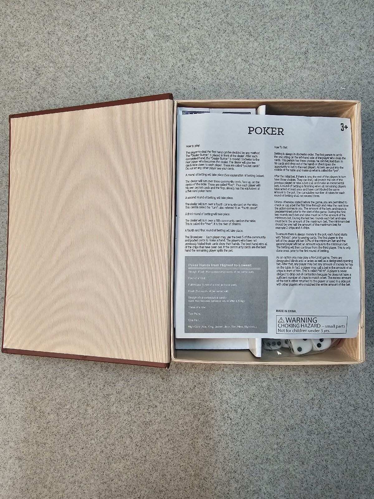 Poker & Dice Game Set George Hardy Chips Playing Cards Decks SEALED Gambling