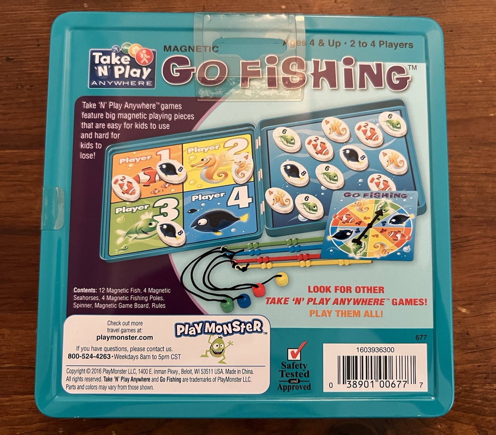 Go Fishing Magnetic Game Take N Play Anywhere Play Monster 2-4 Players Ages 4+