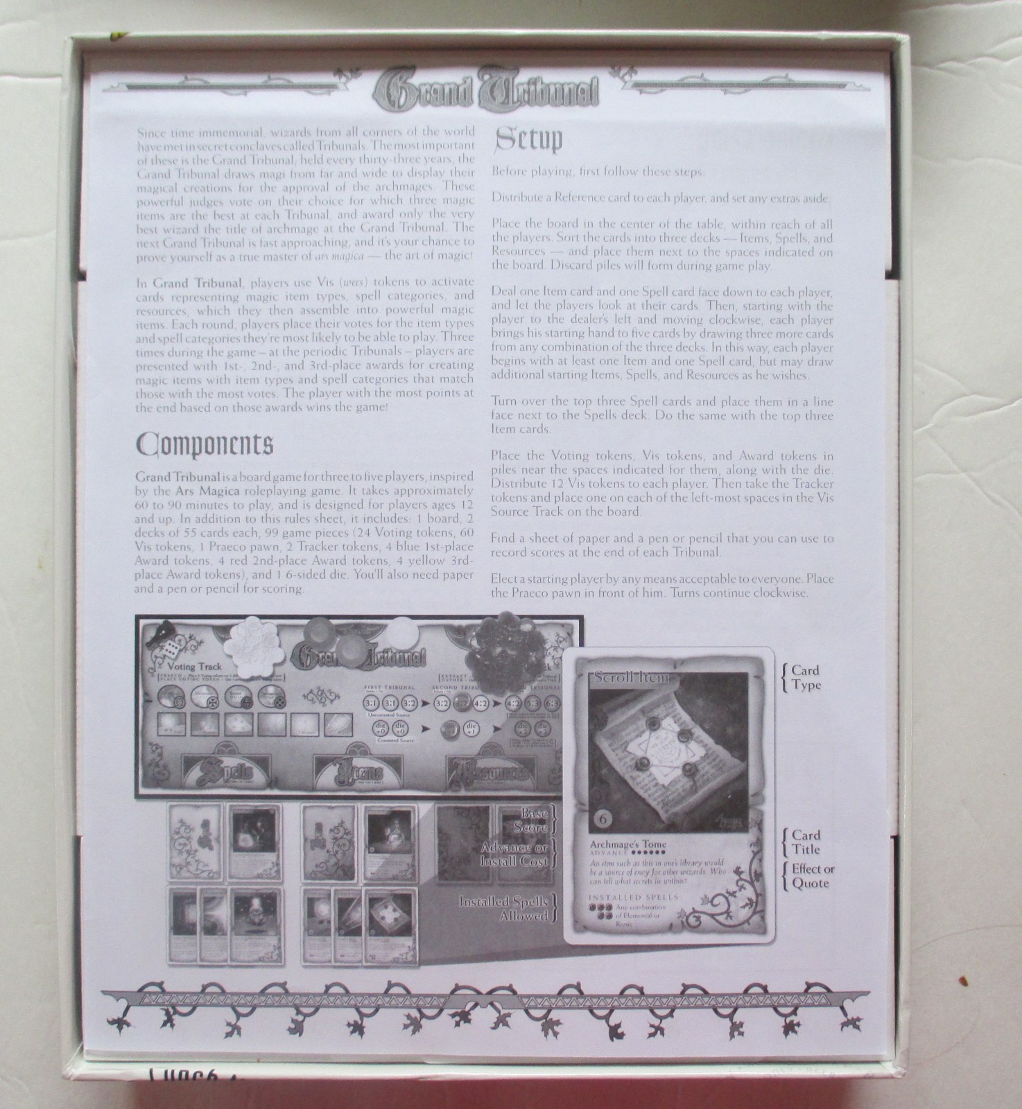 Grand Tribunal A Board Game Of Magical Invention by P R Chase Atlas Games Wizard