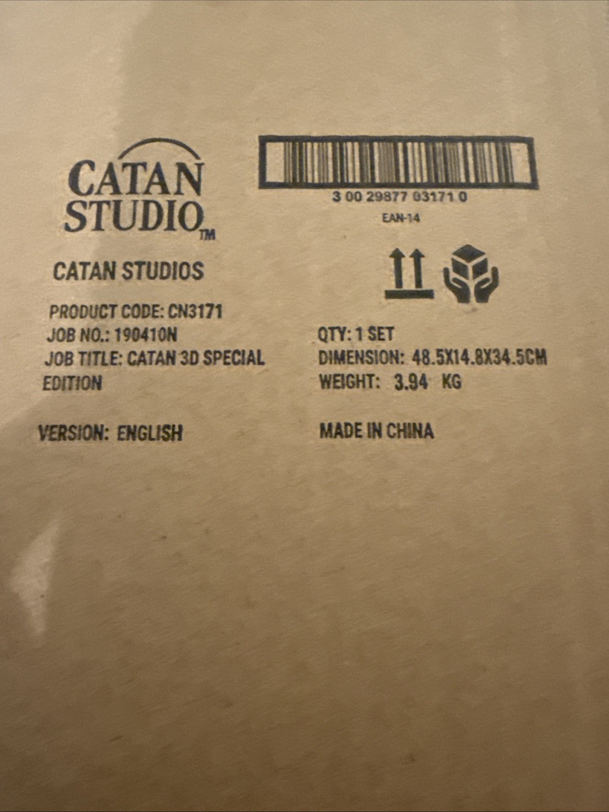Settlers of Catan 3D Edition Board Game Brand New Asmodee Sealed Free Shipping