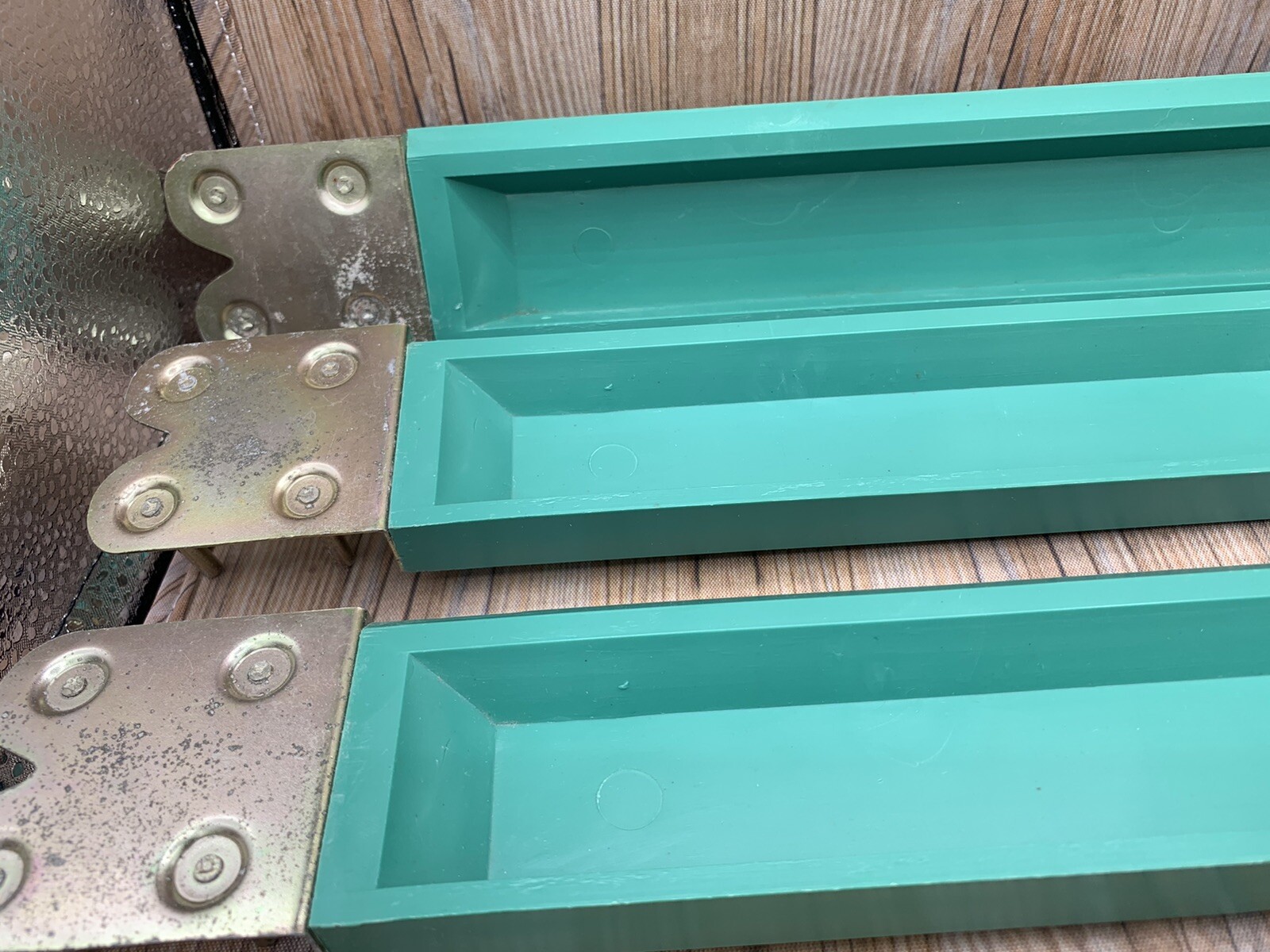 VINTAGE MAH JONG TRAYS – SET OF 4 Green Yellow 16”