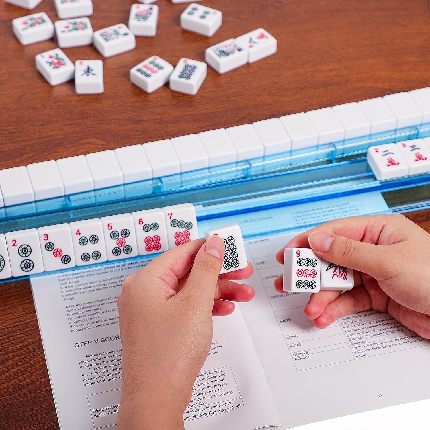 American Mahjong Game Set 166 Premium White Mahjong Tiles All-in-One Color