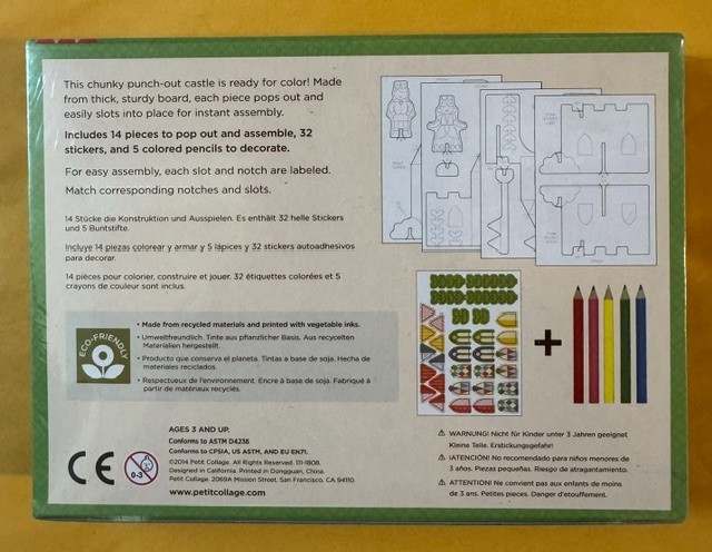 Petitcollage Pop-Out+Color Castle w/Stickers & Pencils NEW SEALED Ships FREE USA