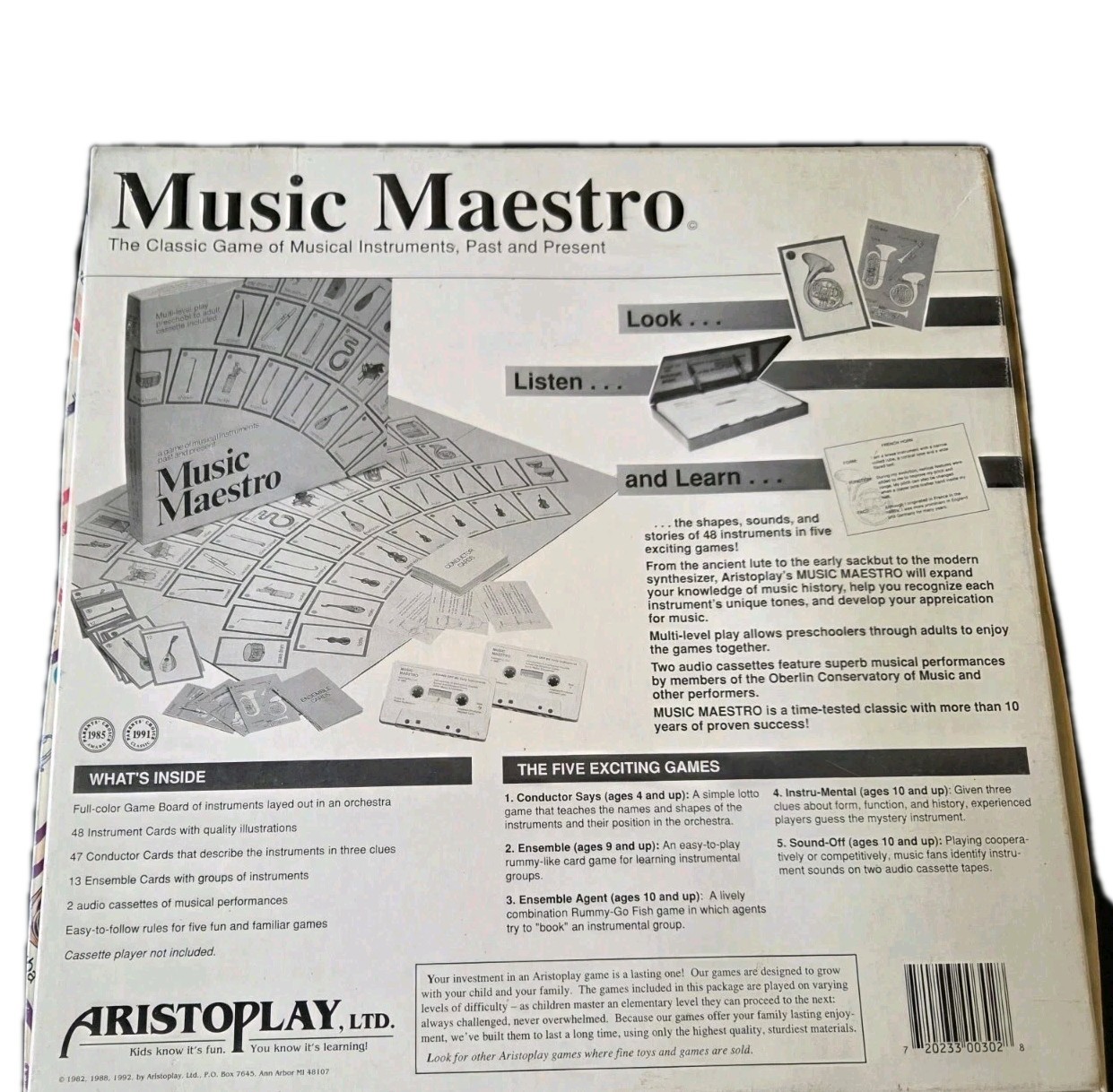 Music Maestro I, II Board Game Aristoplay Vintage 1992 Preowned 100 % Complete