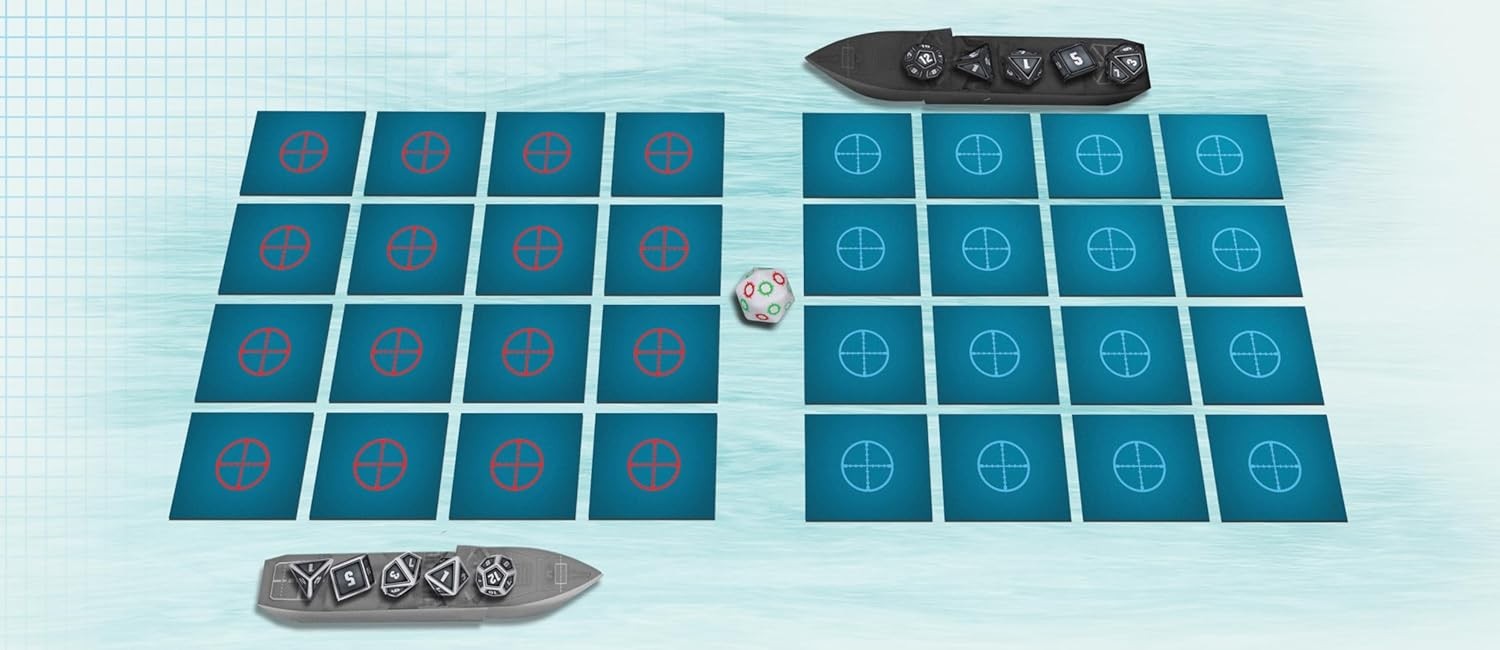 Fanroll Battleship Search and Destroy Board Game, Launch Dice to Sink Enemy Subs