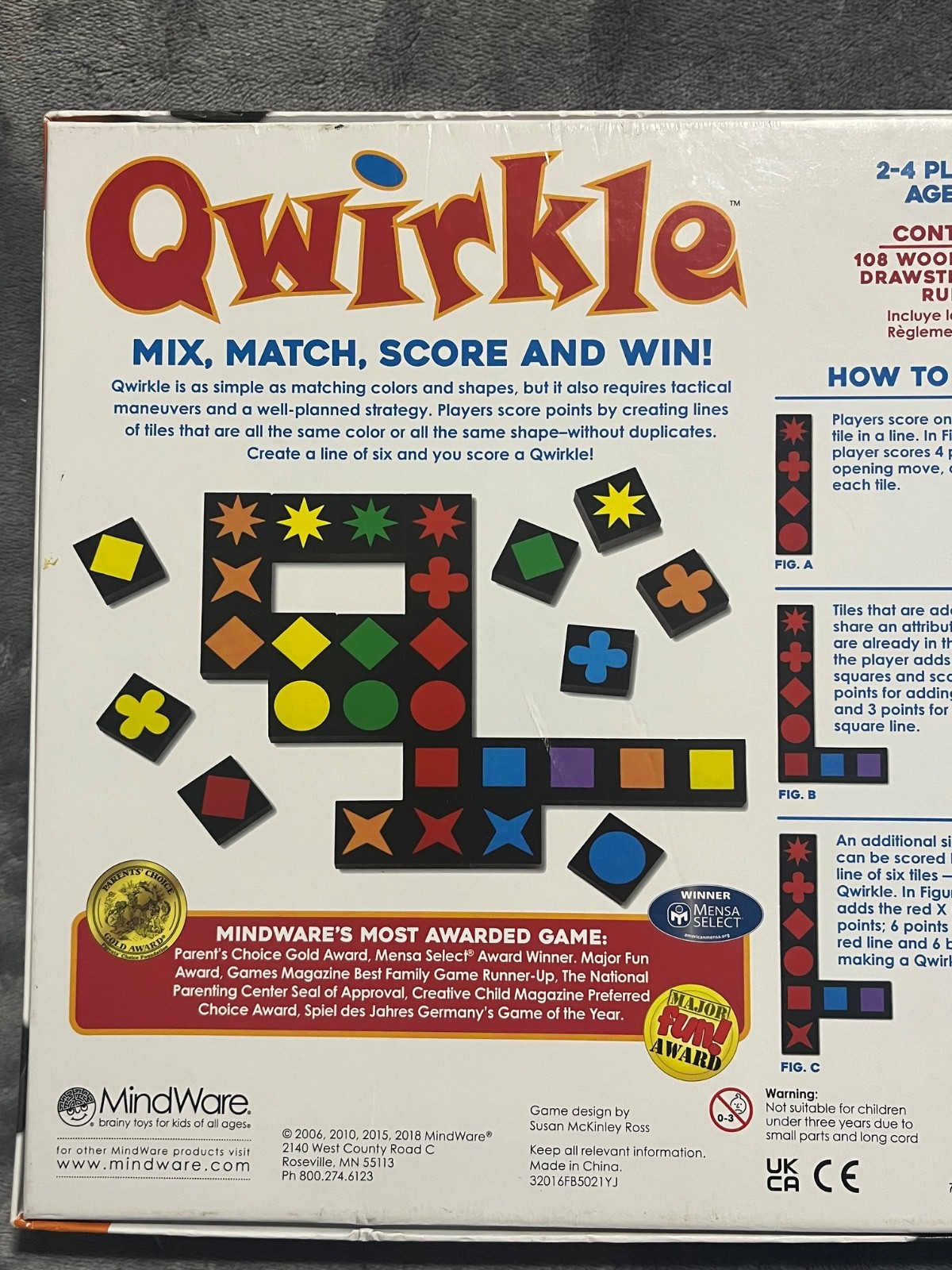 Qwirkle Board Game With All Pieces & Instructions Included -Excellent Condition