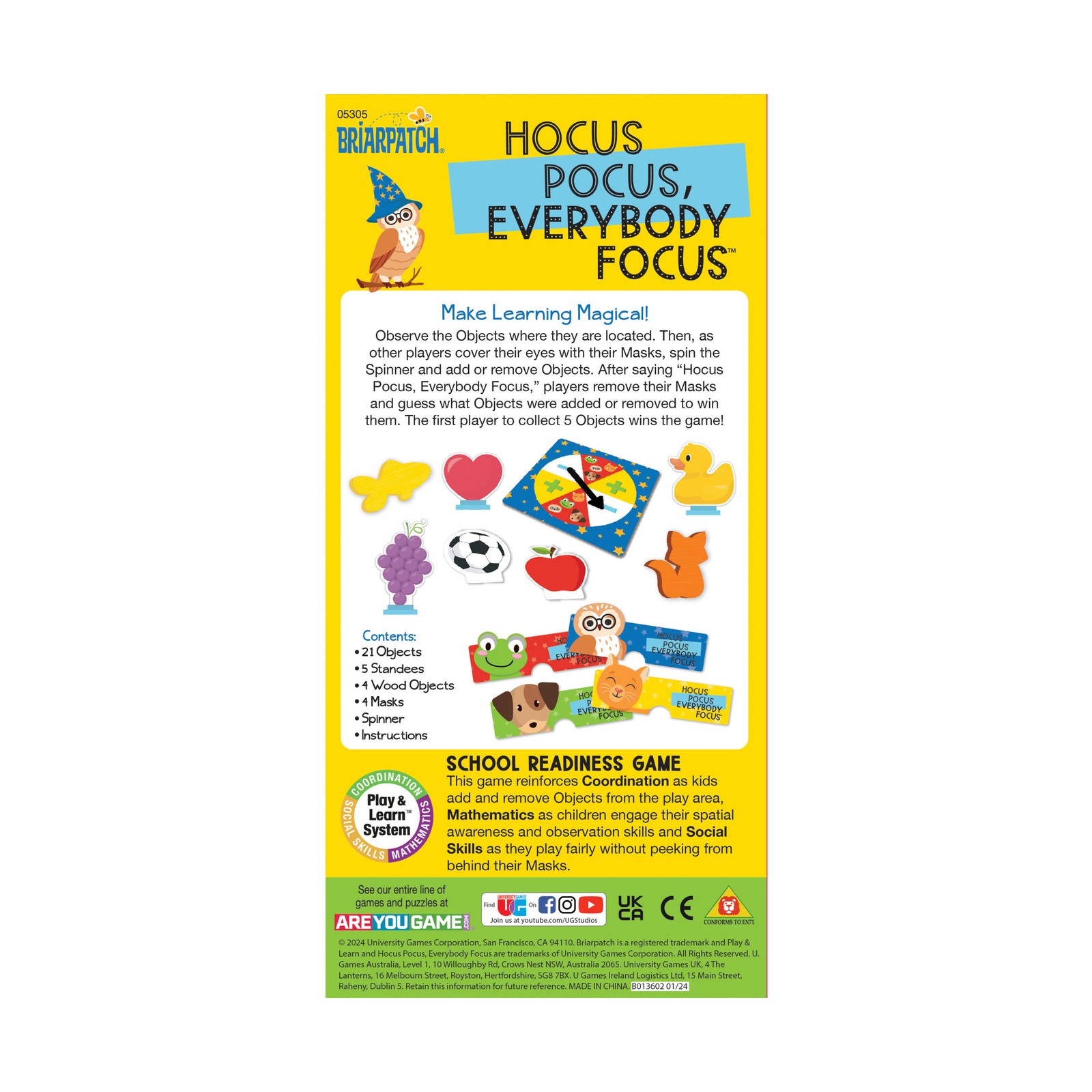 New – Briarpatch Hocus Pocus, Everybody Focus – Ages 3+ | 2-4 players