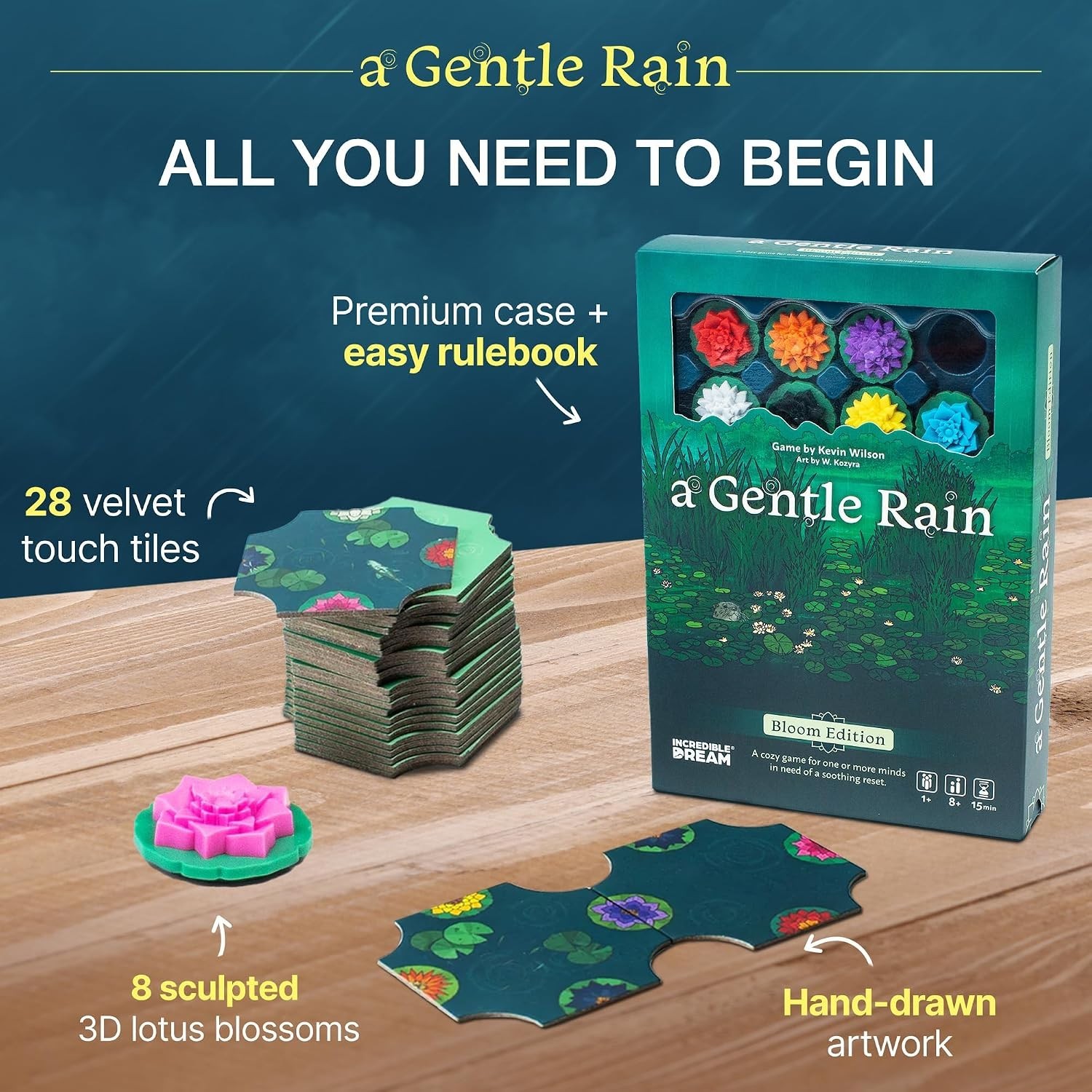 A Gentle Rain – Bloom Edition – Calm Tile-Laying Puzzle Game with 3D Lotus