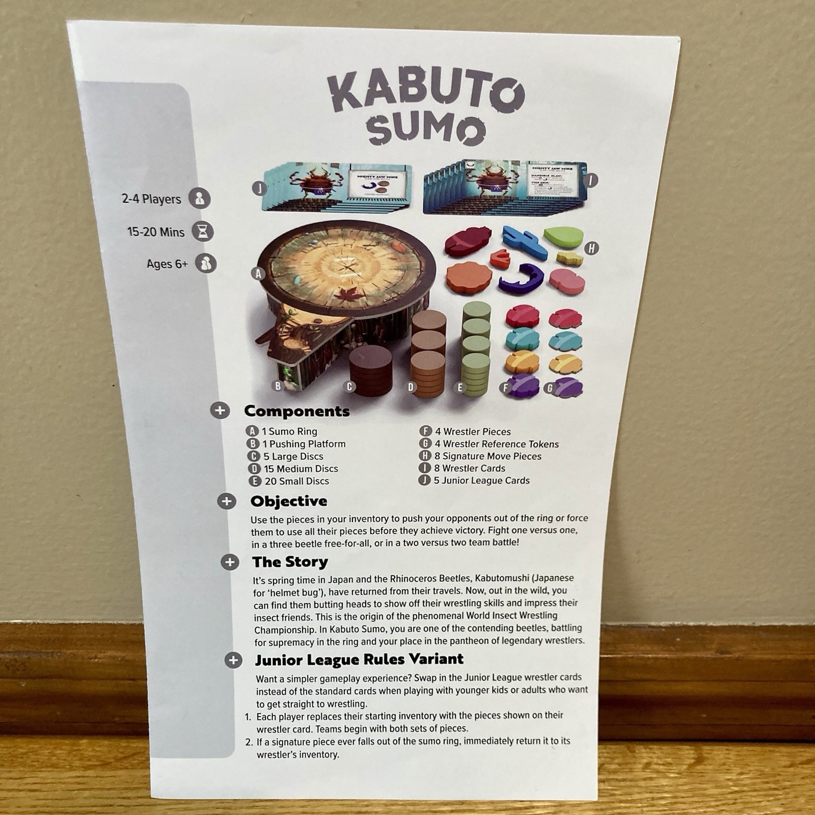 Kabuto Sumo Board Game – Complete – Age 6+ 2021 By Board Game Tables 2-4 Players