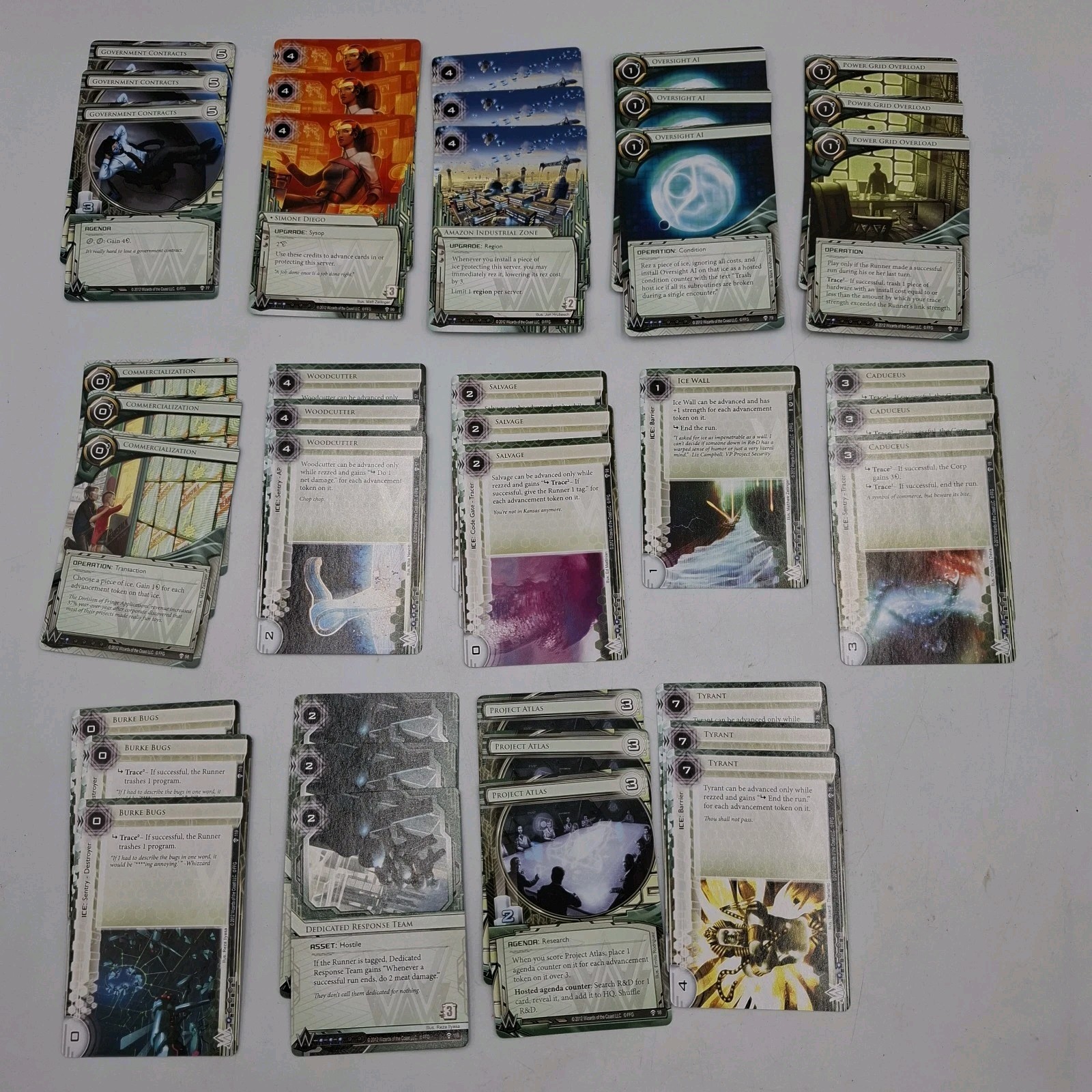 Android Netrunner Card Game Base Set 2012 Plus Expansion Cards INCOMPLETE