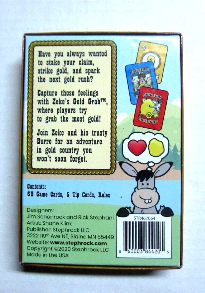 Zeke’s Gold Grab Card Game Best Family Fun Award Winner Ages 8+